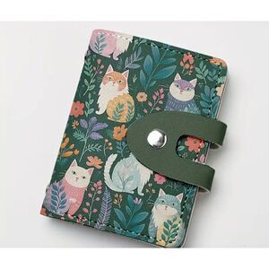 Green Cats Floral‎ Amelia Wallet New